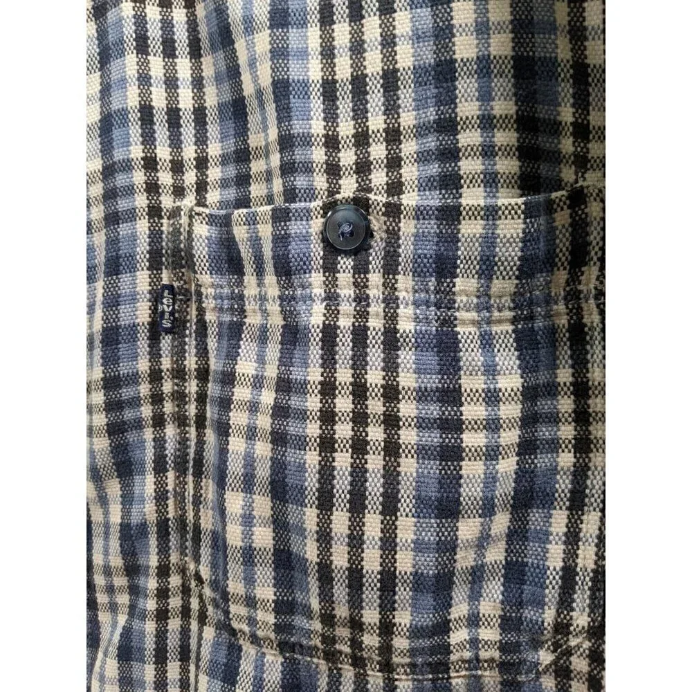 Levi's Shirt Men's XL Button Up Long Sleeve Cotton Blue Multi Plaid